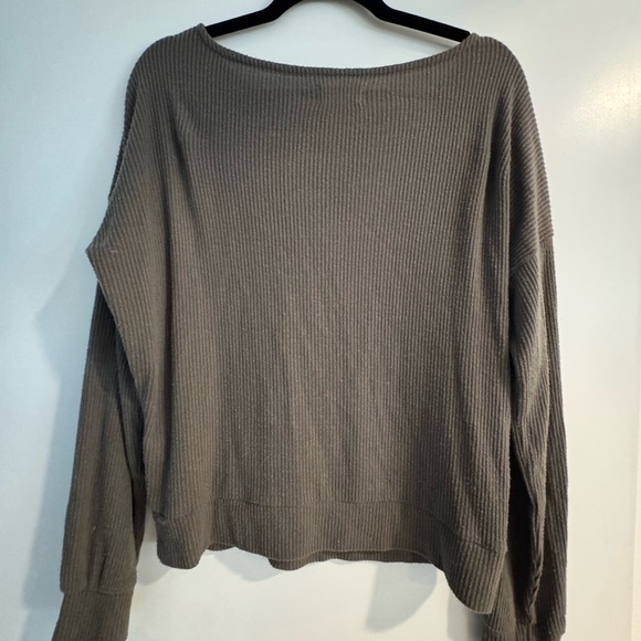 Women's Ribbed Sweater - Taupe lucky brand size small - Picture 2 of 3